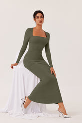 Enchanted Forest Square Neck Mermaid Dress