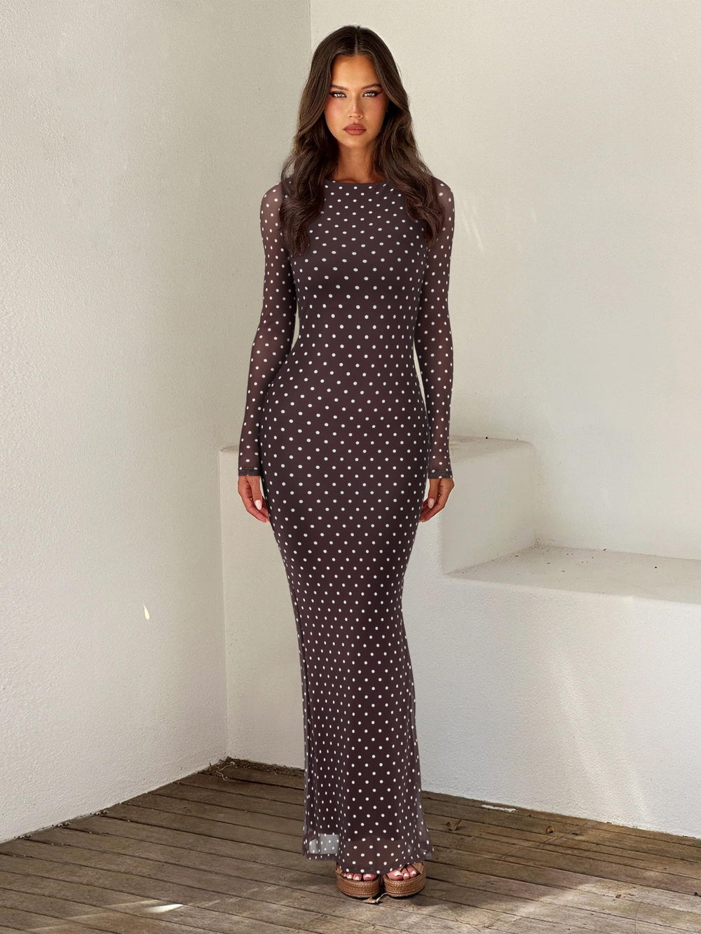 Cocoa White Polka