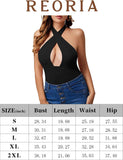 Mystique Cross Halter Bodysuits Tops - REORIA