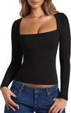 Short Sleeve High Neck Double Lined Tight Crop Tops Tees - REORIA