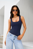 Scoop Neck Sleeveless Basic Bodysuit