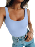Scoop Neck Sleeveless Basic Bodysuit