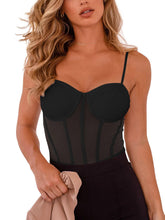 Glamorous Illusion Spaghetti Strap Bodysuit - REORIA