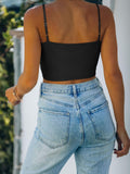 Adjustable Spaghetti Strap Seamless Camisole Crop Tops - REORIA