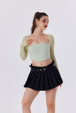 Refined Mesh Boned Corset Crop Top