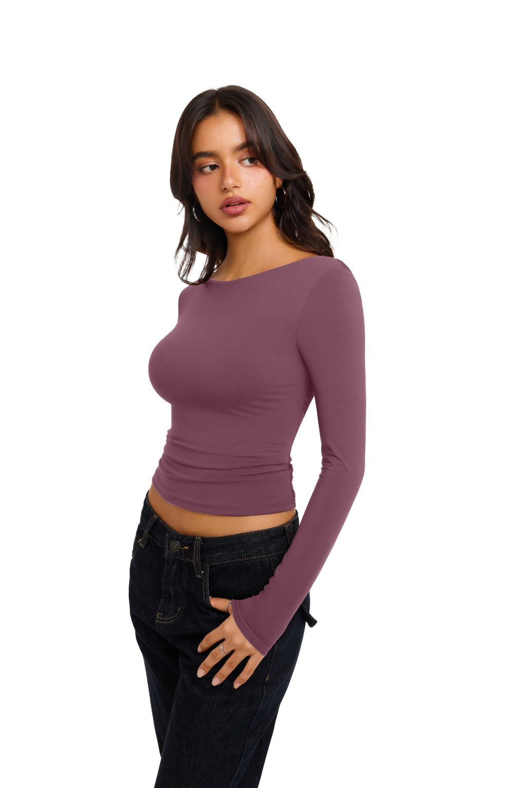 Double Lined Slim Fit Lace Back Crop Top