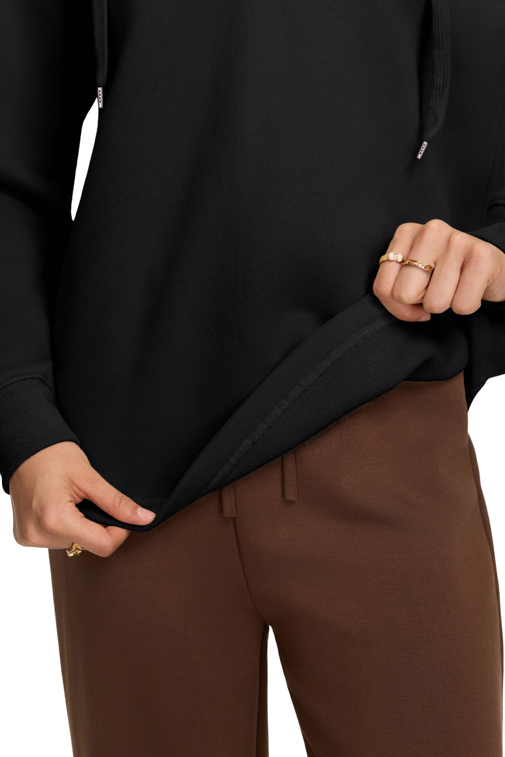 Oversized V Neck Hooded Pullover Sweatshirt