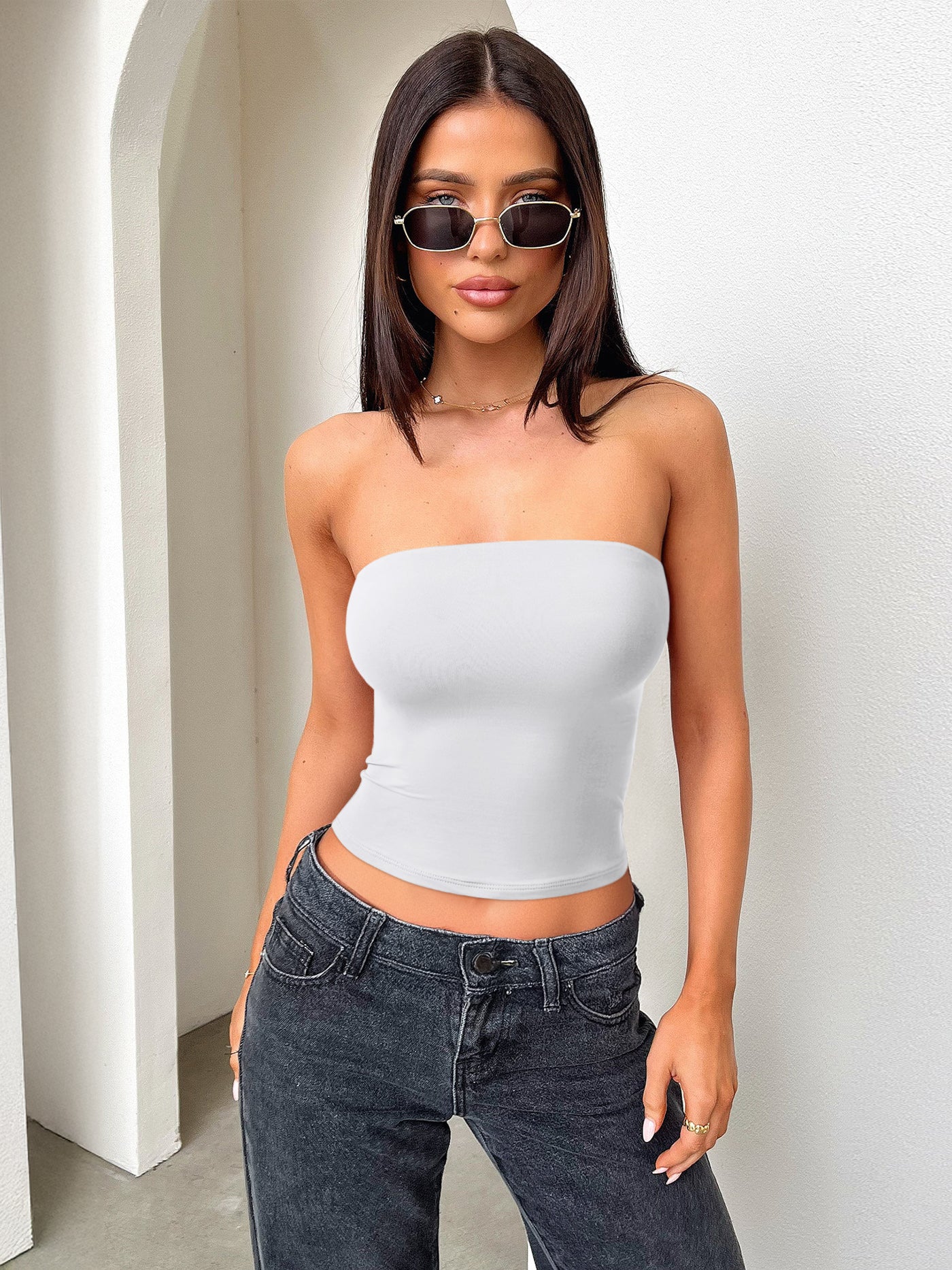 Strapless Double Lined Non-Slip Backless Tube Top