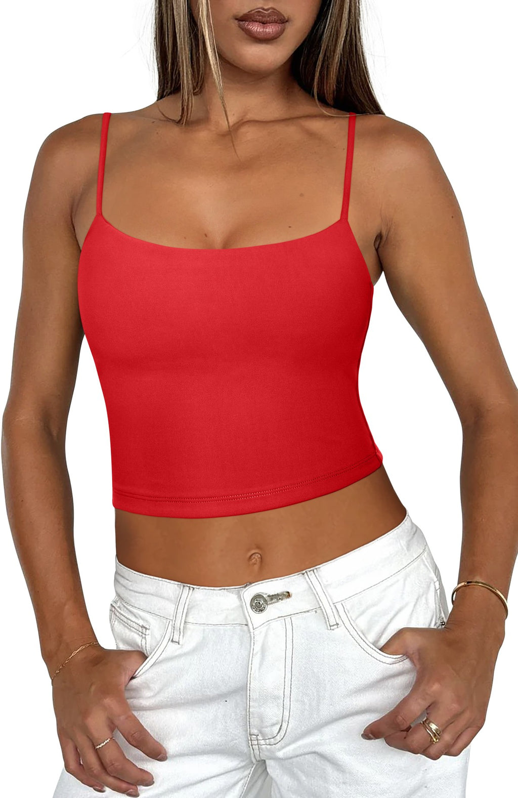 Adjustable Spaghetti Strap Seamless Camisole Crop Tops