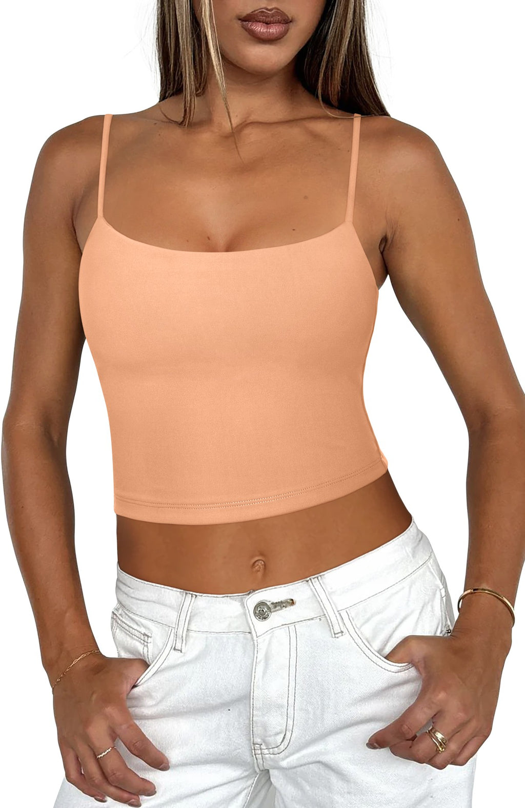 Adjustable Spaghetti Strap Seamless Camisole Crop Tops