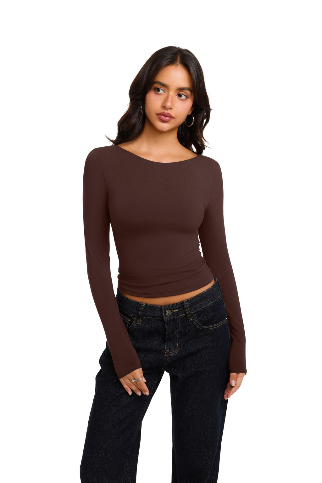 Double Lined Slim Fit Lace Back Crop Top