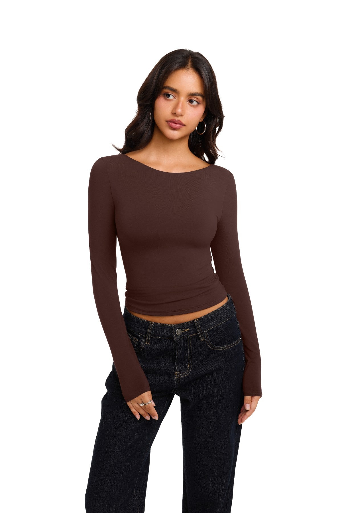 Double Lined Slim Fit Lace Back Crop Top