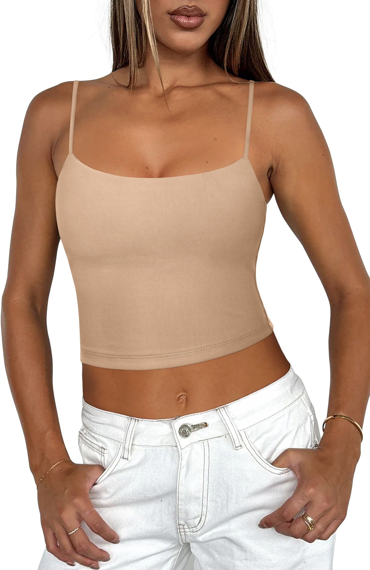 Adjustable Spaghetti Strap Seamless Camisole Crop Tops