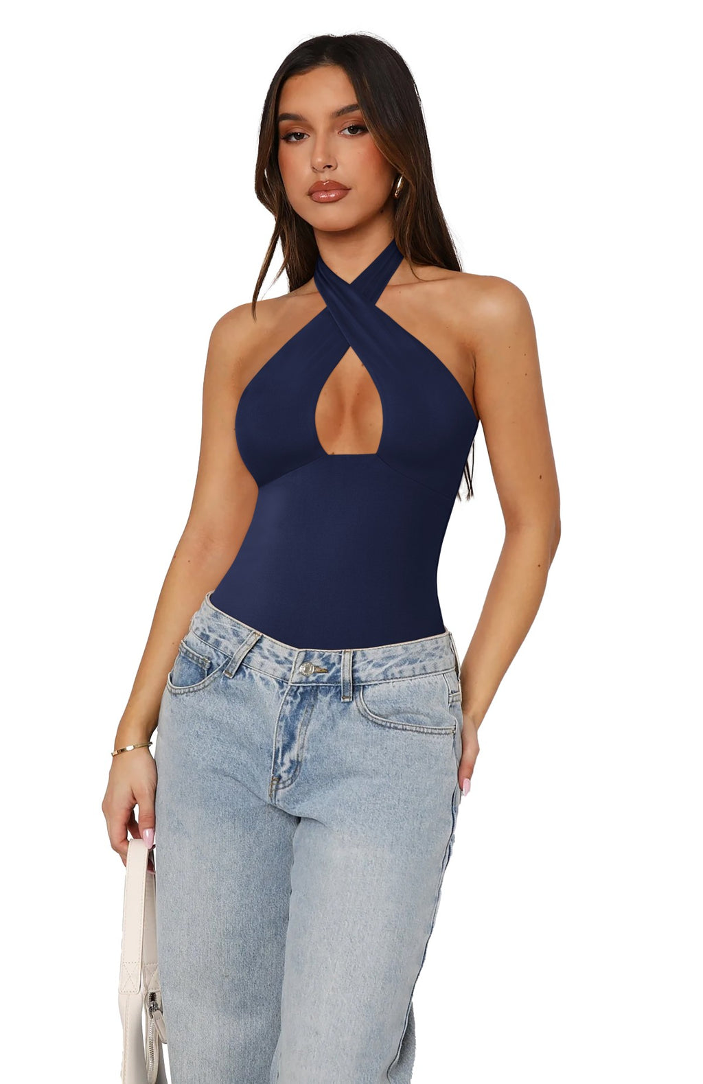 Bodysuits Top Cruzado no Pescoço Mystique