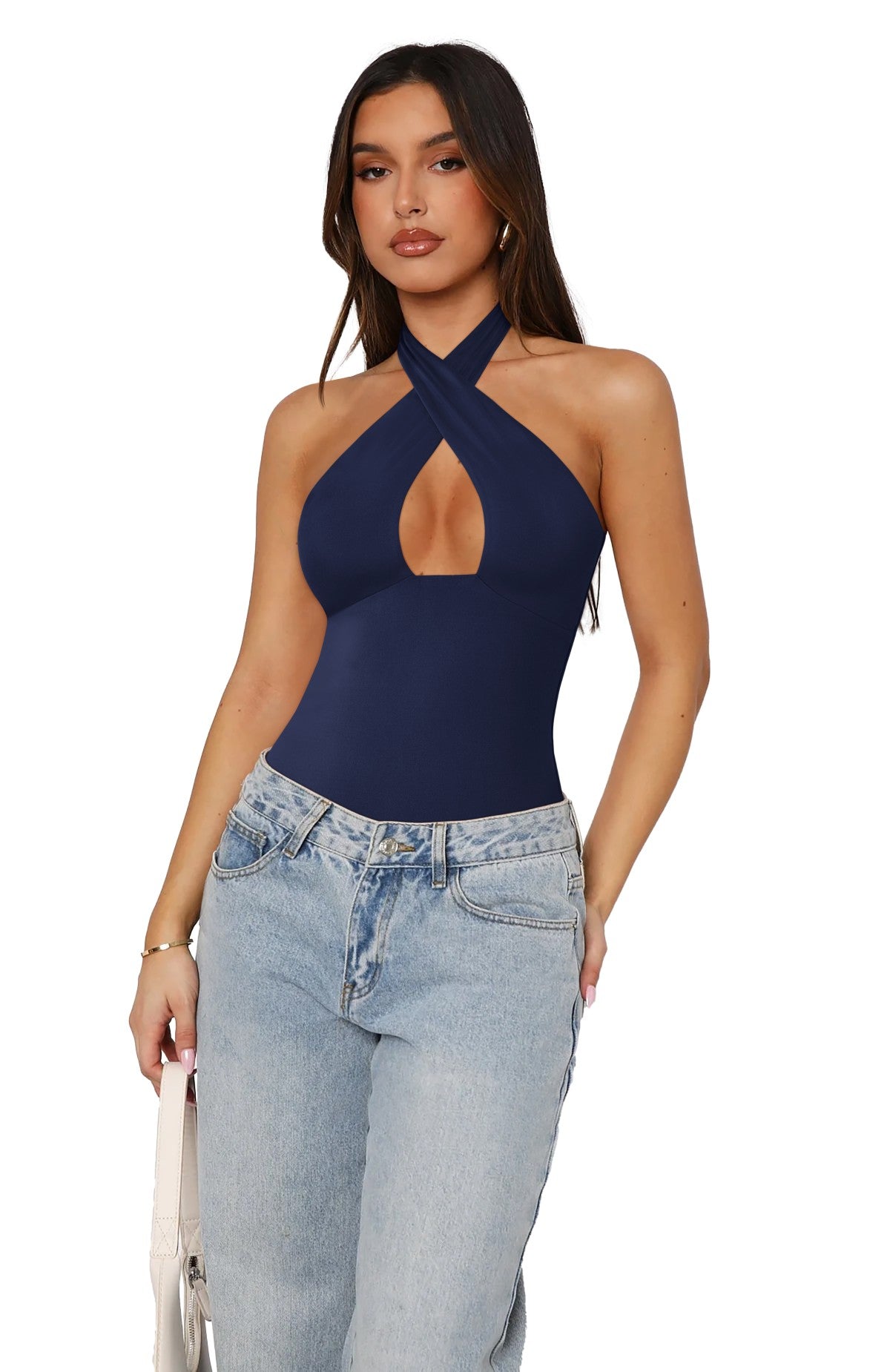 Bodysuits Top Cruzado no Pescoço Mystique