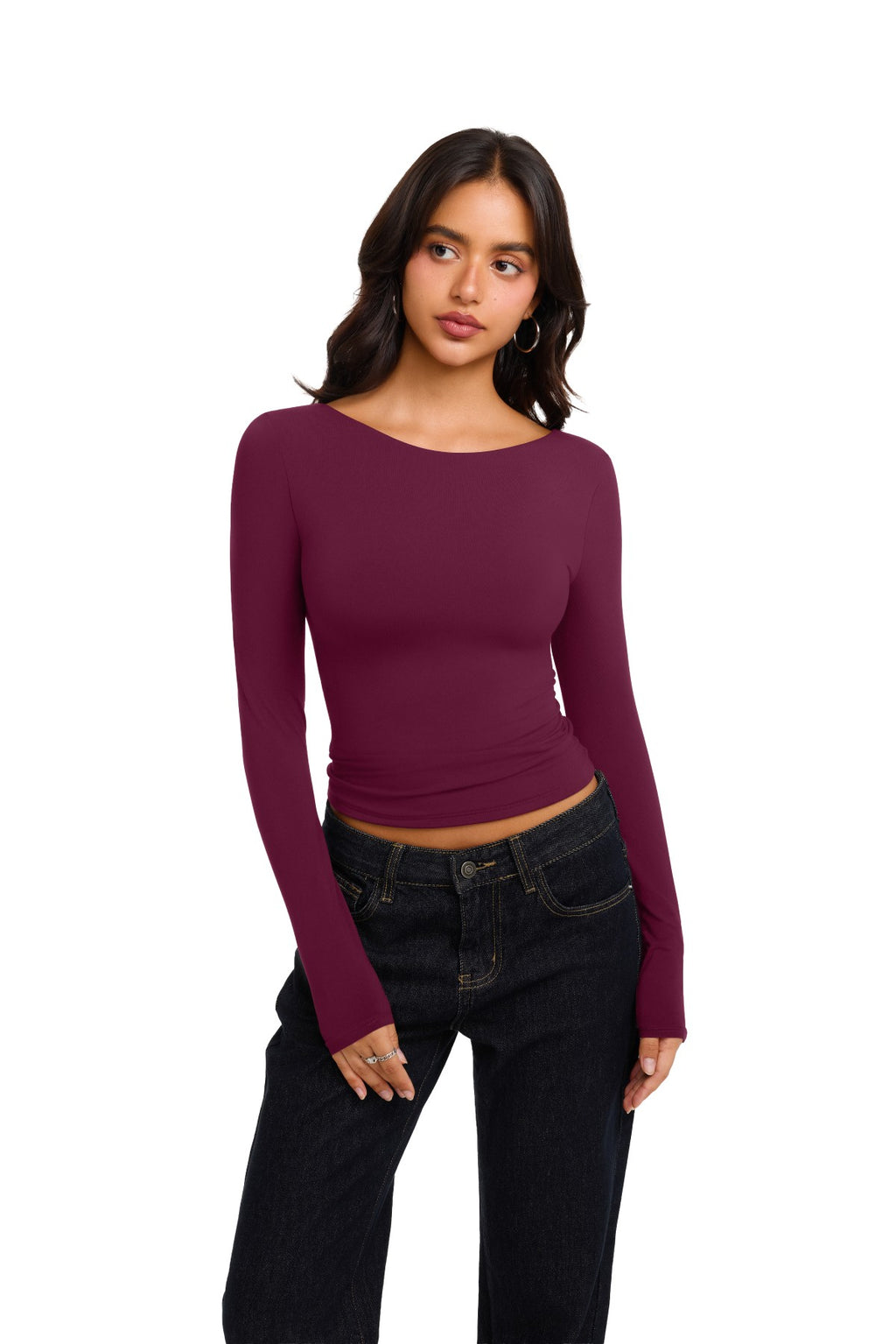 Double Lined Slim Fit Lace Back Crop Top
