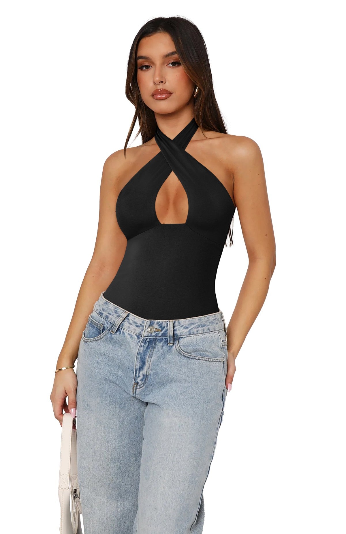 Bodysuits Top Cruzado no Pescoço Mystique