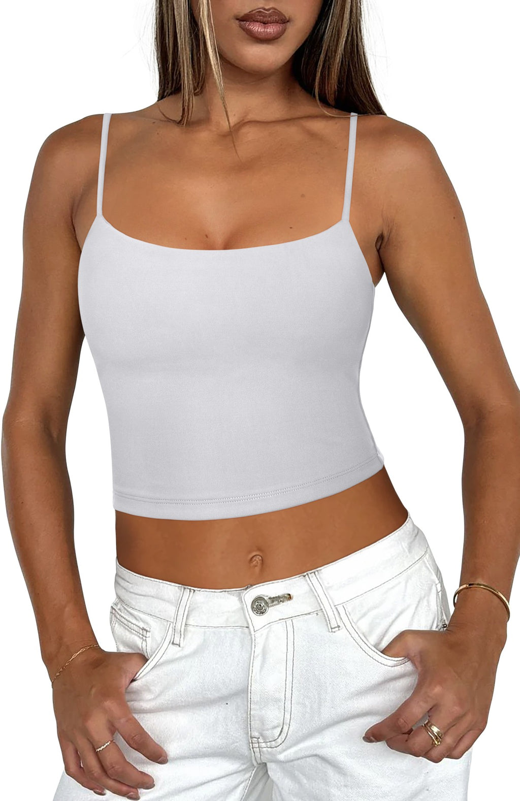 Adjustable Spaghetti Strap Seamless Camisole Crop Tops