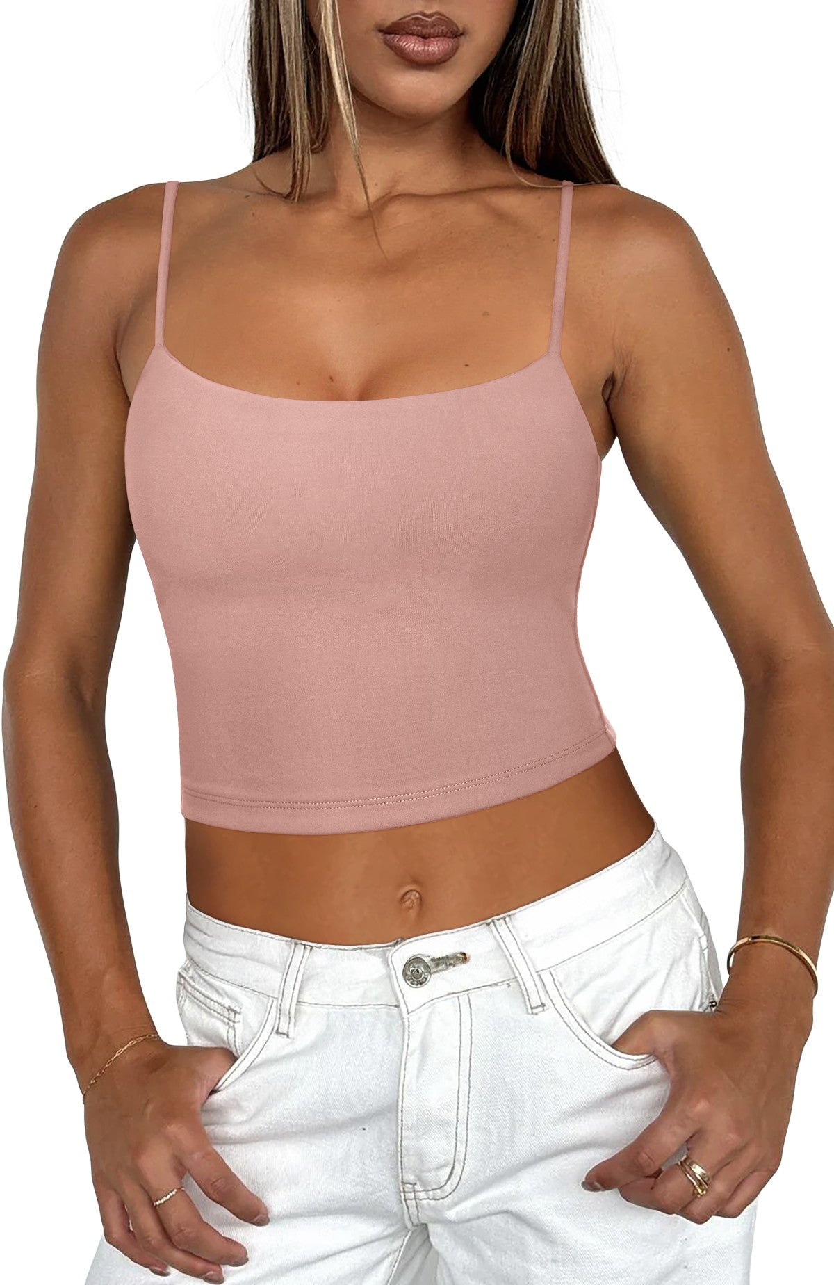 Adjustable Spaghetti Strap Seamless Camisole Crop Tops