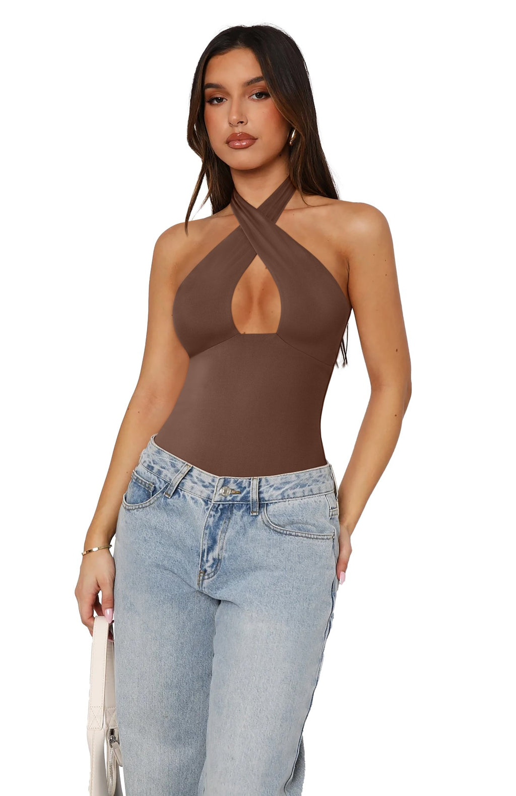 Bodysuits Top Cruzado no Pescoço Mystique