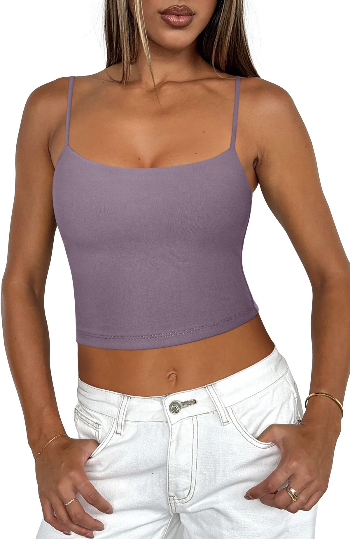 Adjustable Spaghetti Strap Seamless Camisole Crop Tops