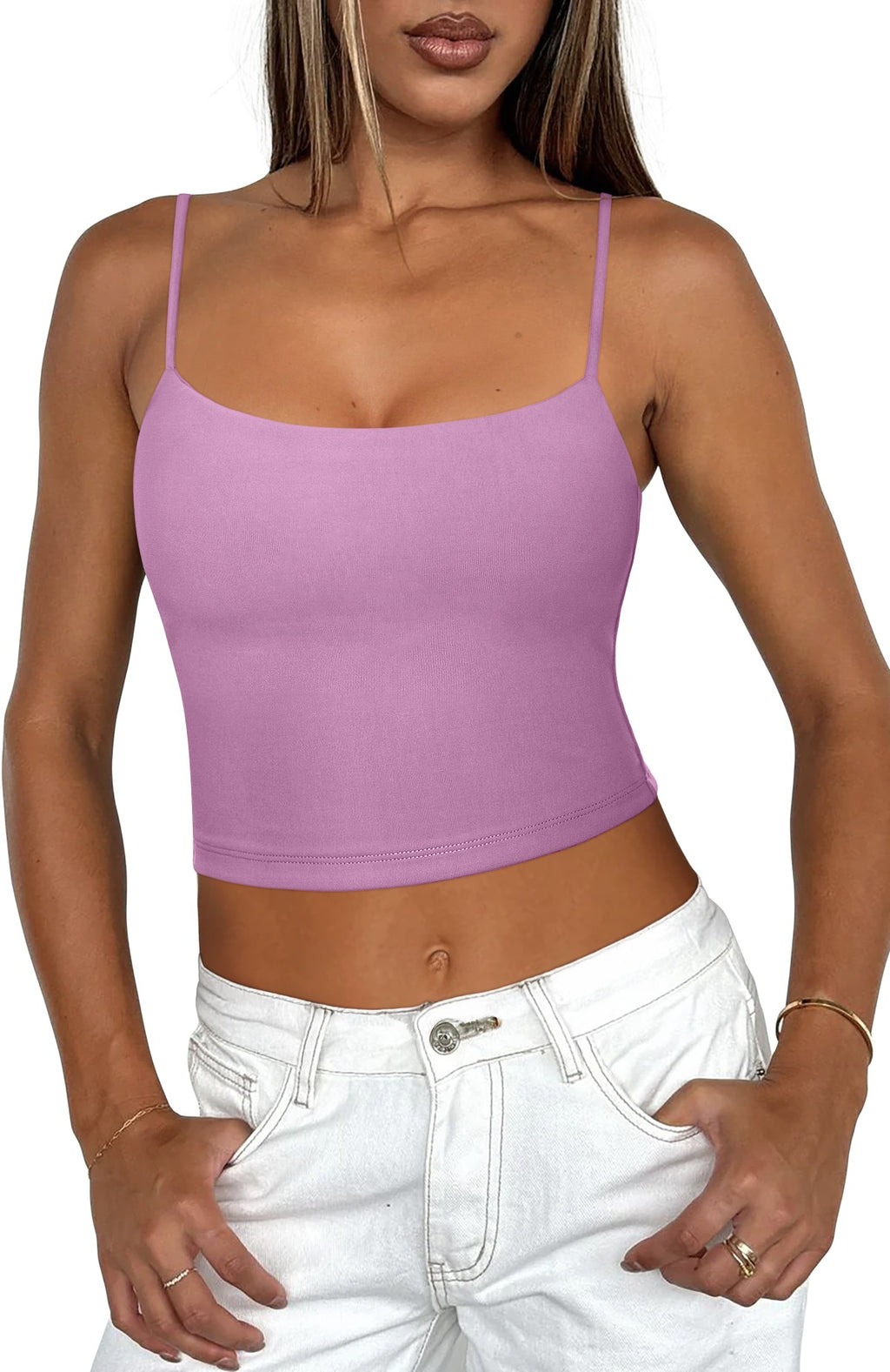 Adjustable Spaghetti Strap Seamless Camisole Crop Tops