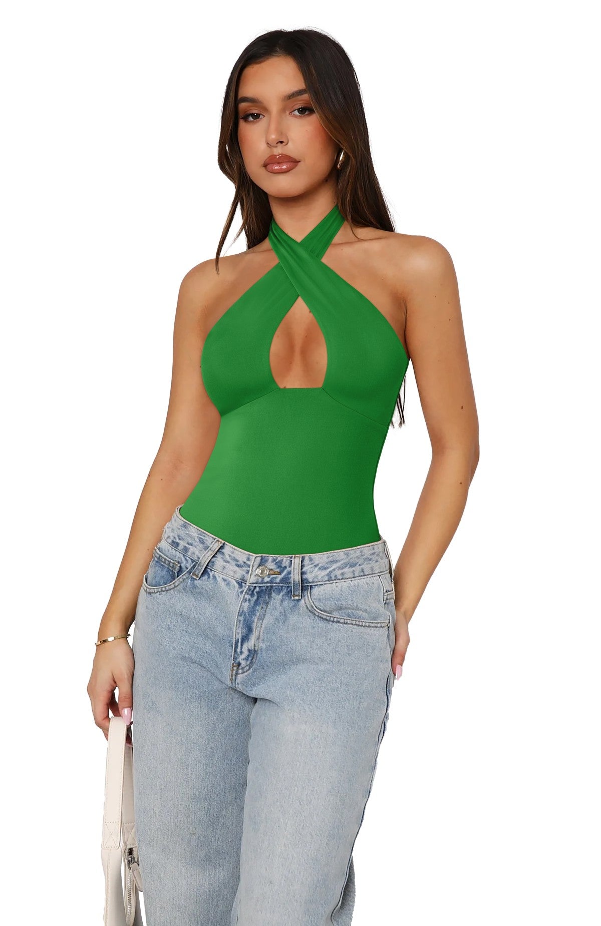 Bodysuits Top Cruzado no Pescoço Mystique