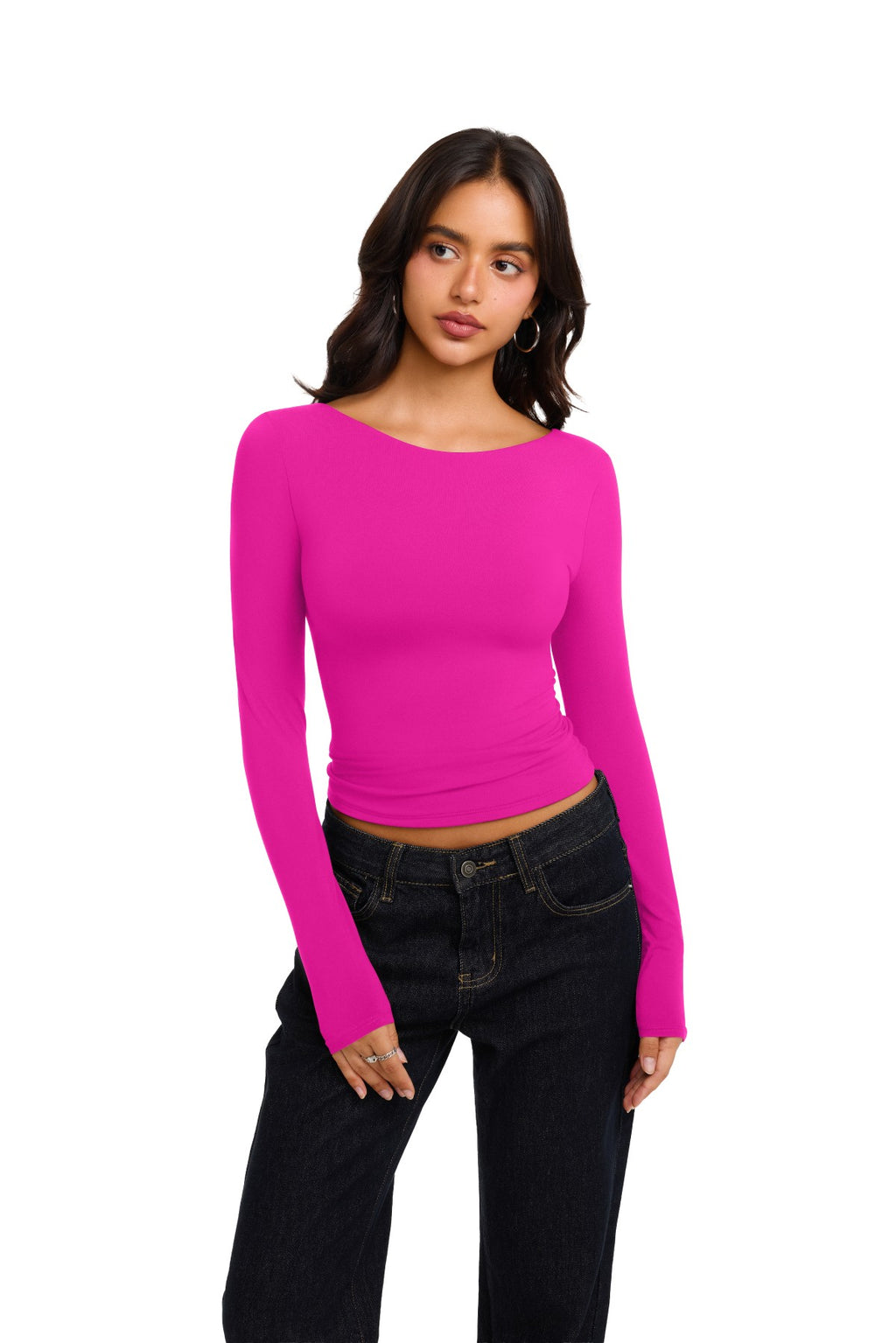 Double Lined Slim Fit Lace Back Crop Top