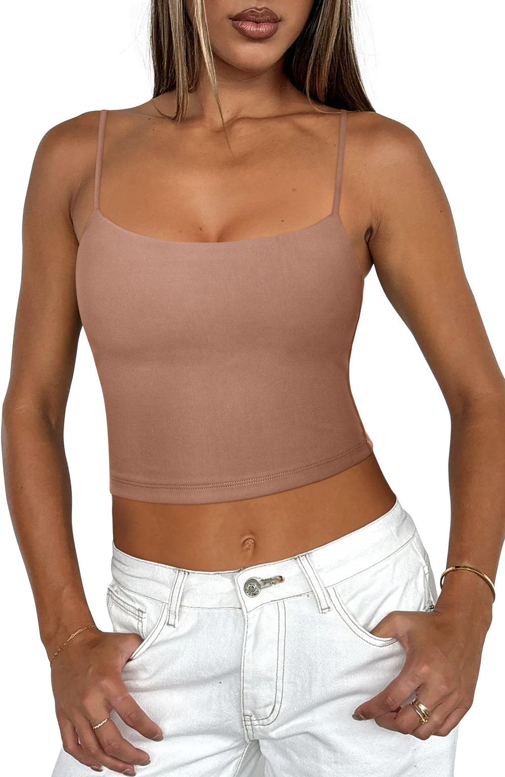 Adjustable Spaghetti Strap Seamless Camisole Crop Tops