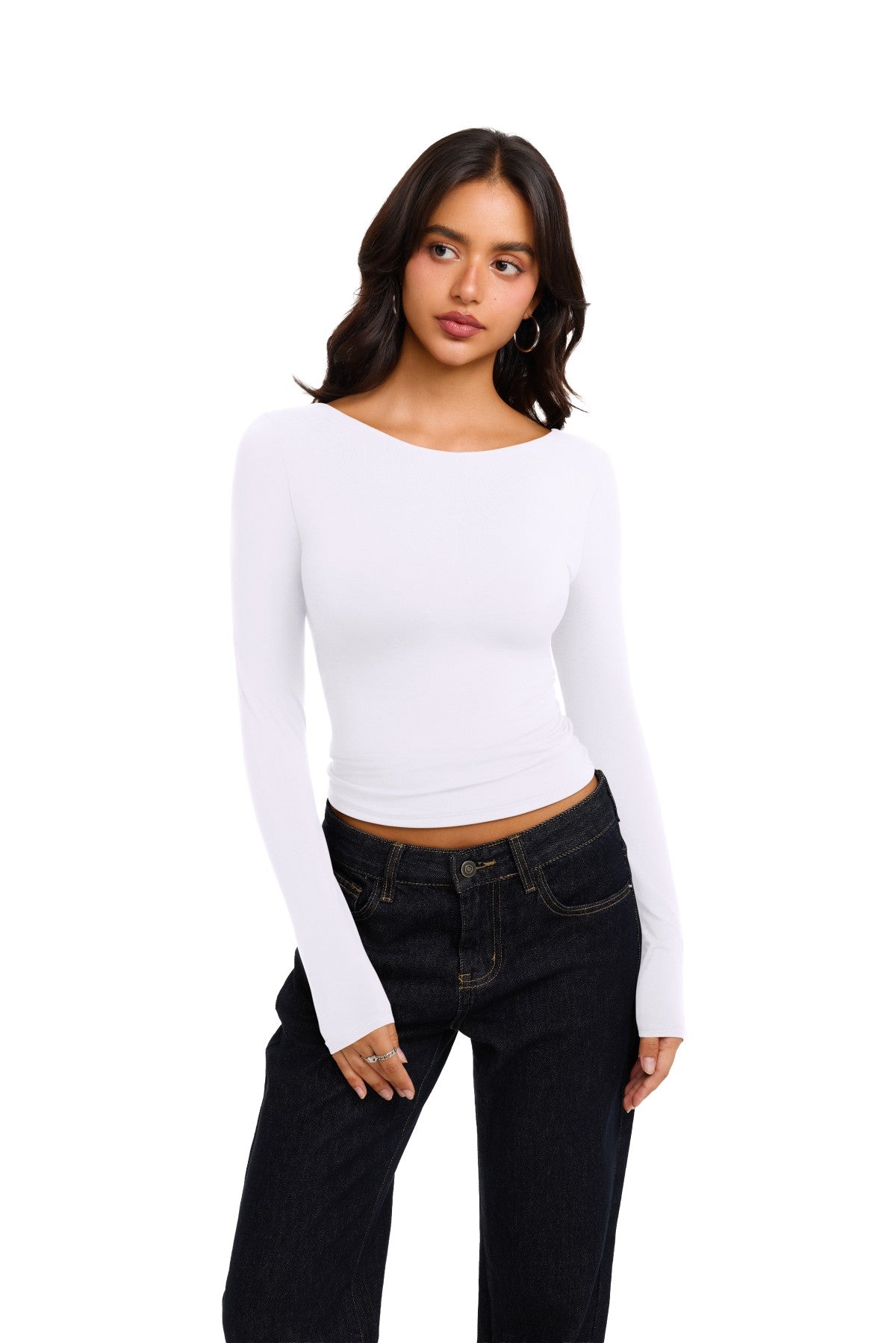 Double Lined Slim Fit Lace Back Crop Top