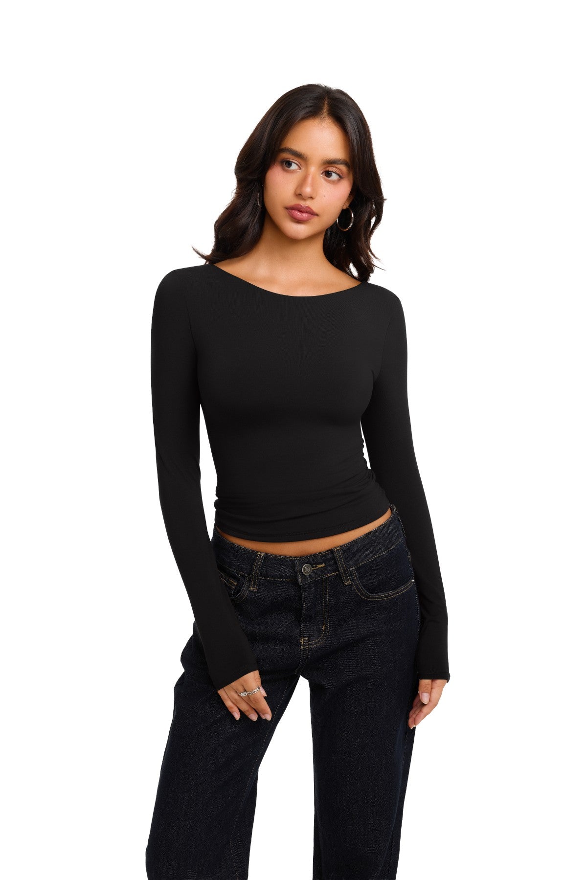 Double Lined Slim Fit Lace Back Crop Top
