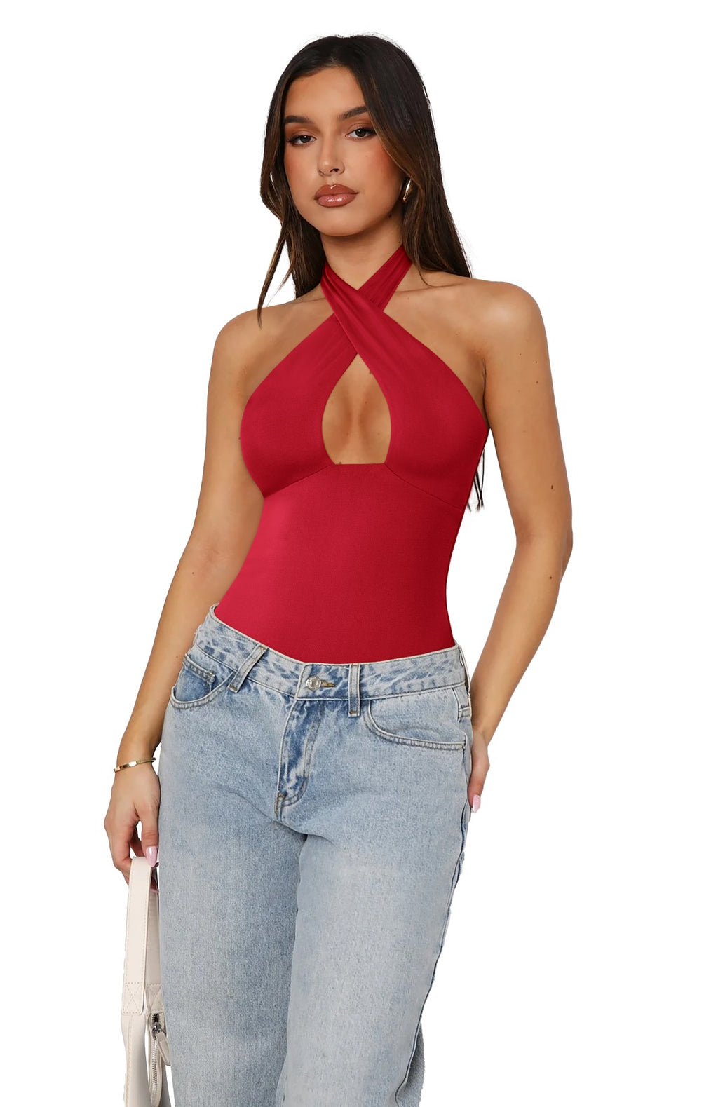 Bodysuits Top Cruzado no Pescoço Mystique