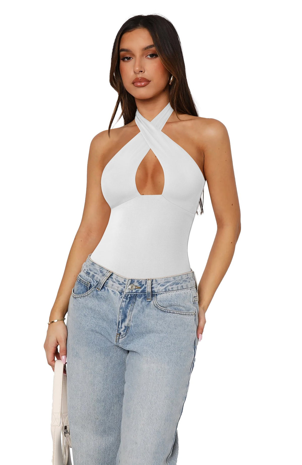 Bodysuits Top Cruzado no Pescoço Mystique