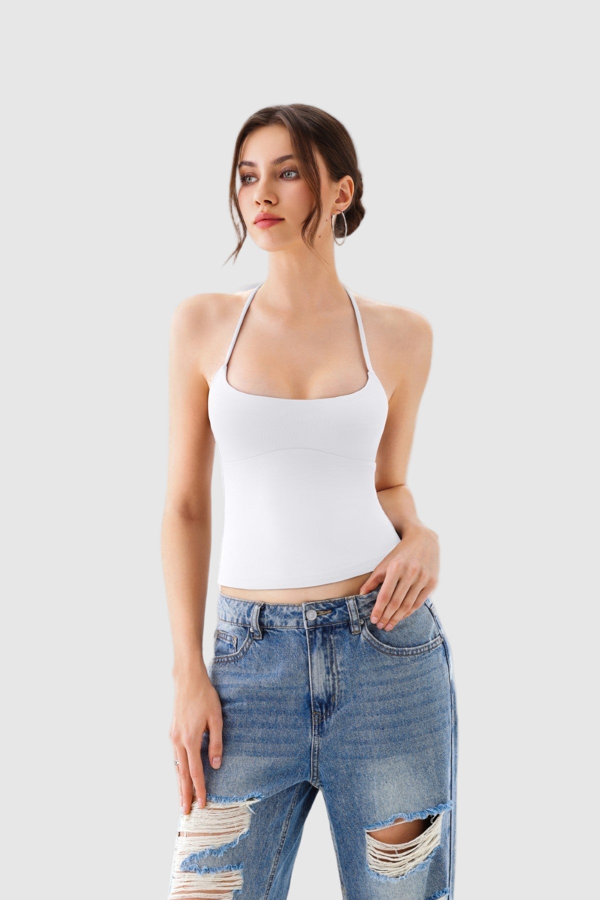 Sexy Halter Backless Double Lined Tank Top