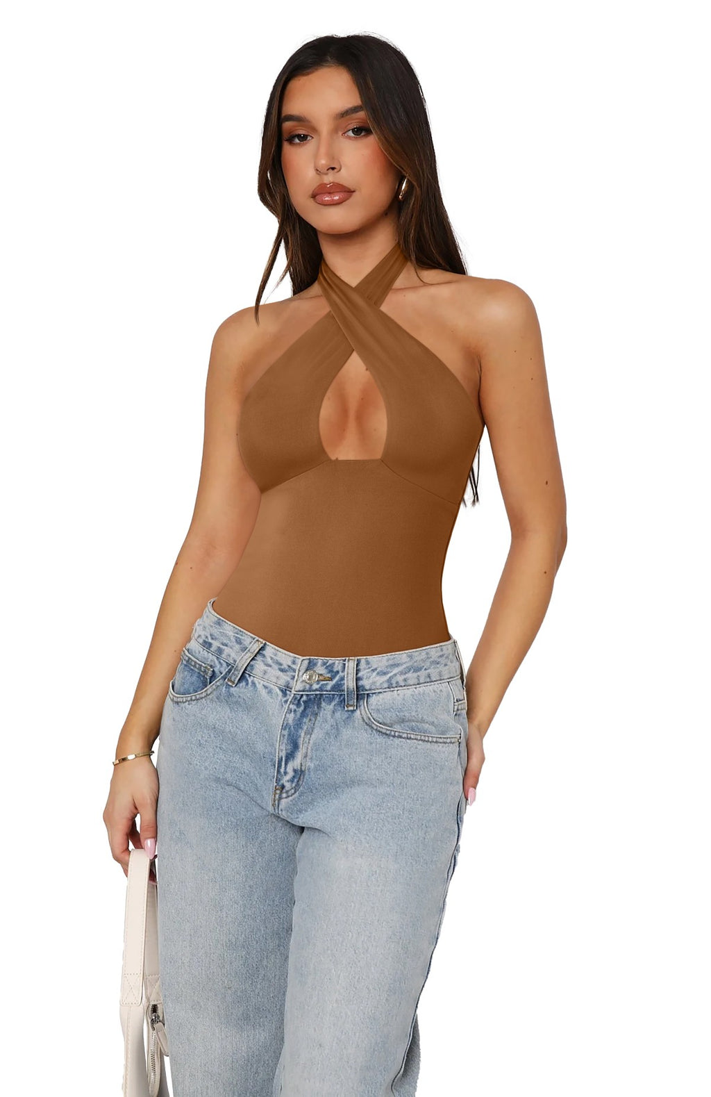 Bodysuits Top Cruzado no Pescoço Mystique