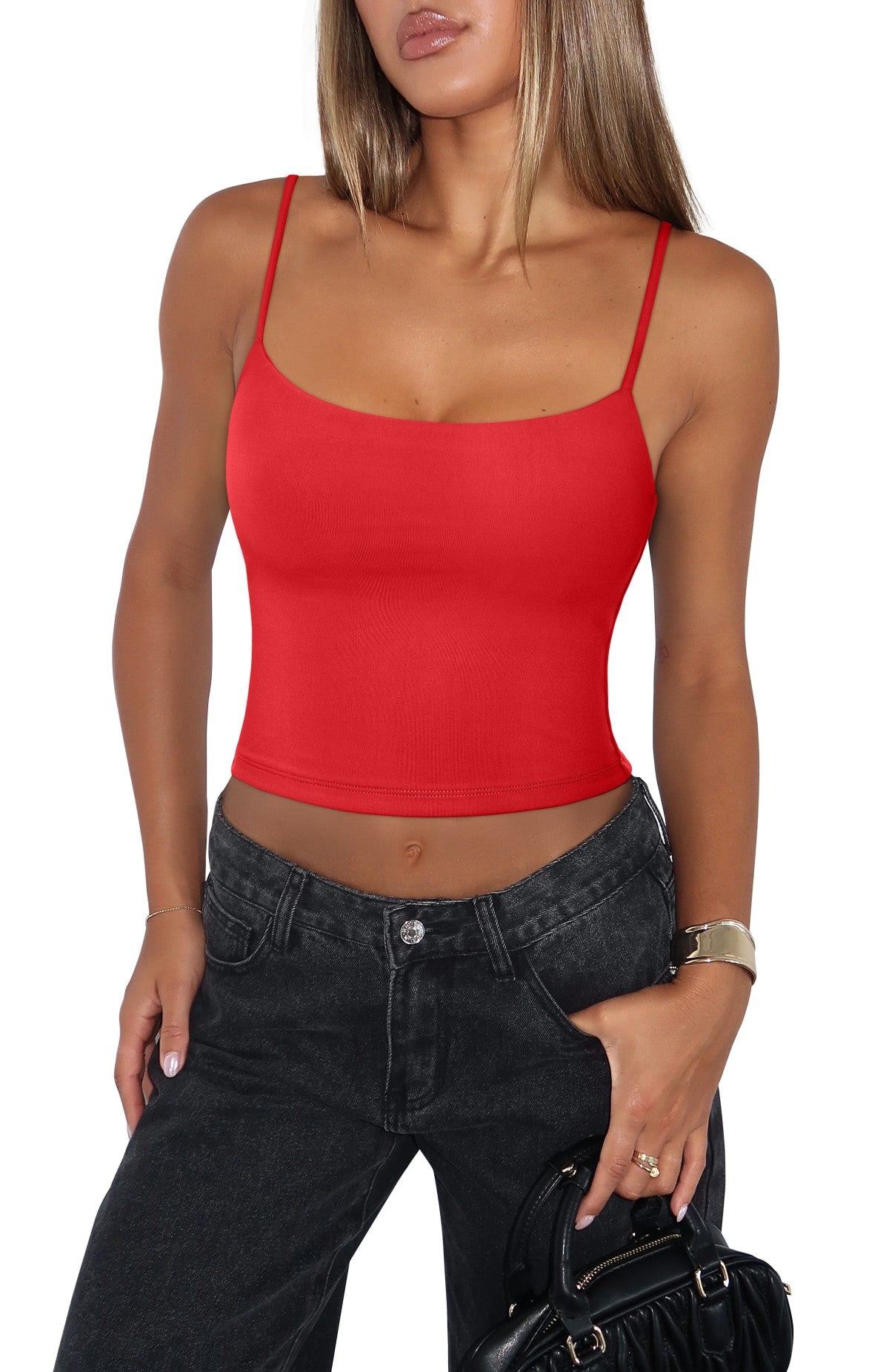 Adjustable Spaghetti Strap Seamless Camisole Crop Tops