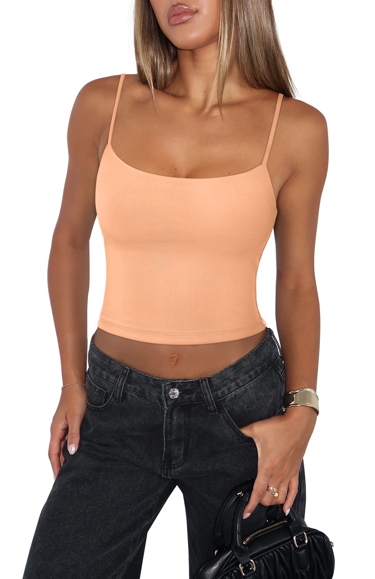 Adjustable Spaghetti Strap Seamless Camisole Crop Tops