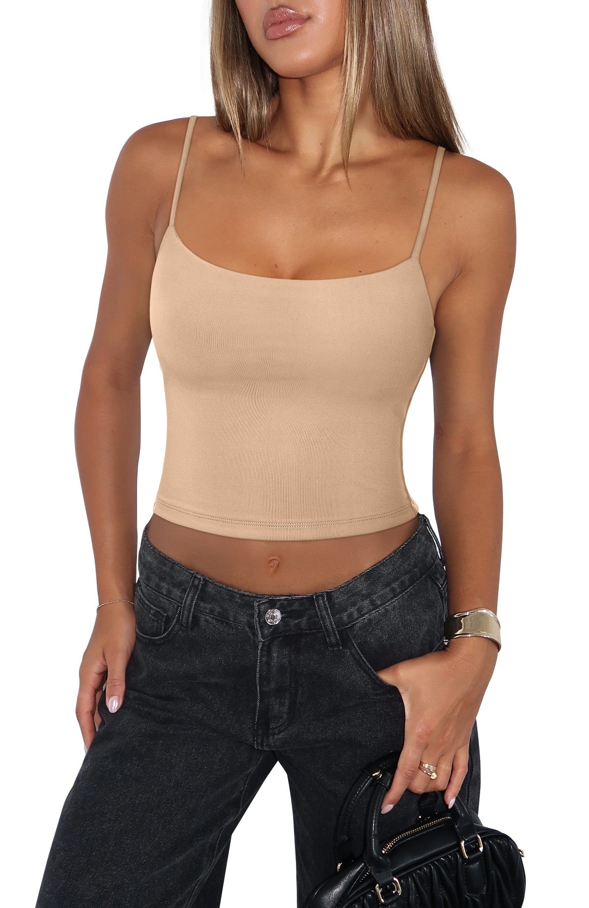 Adjustable Spaghetti Strap Seamless Camisole Crop Tops