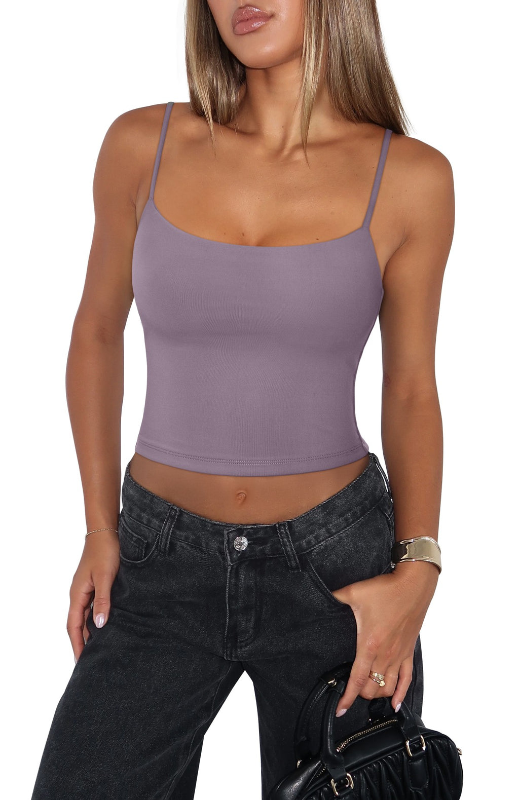 Adjustable Spaghetti Strap Seamless Camisole Crop Tops