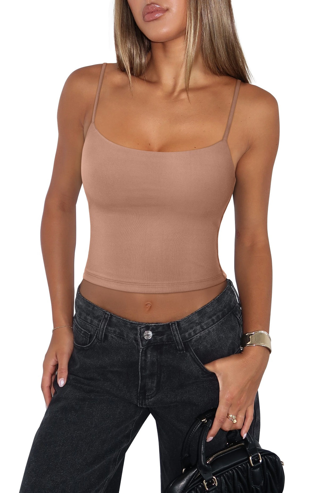 Adjustable Spaghetti Strap Seamless Camisole Crop Tops