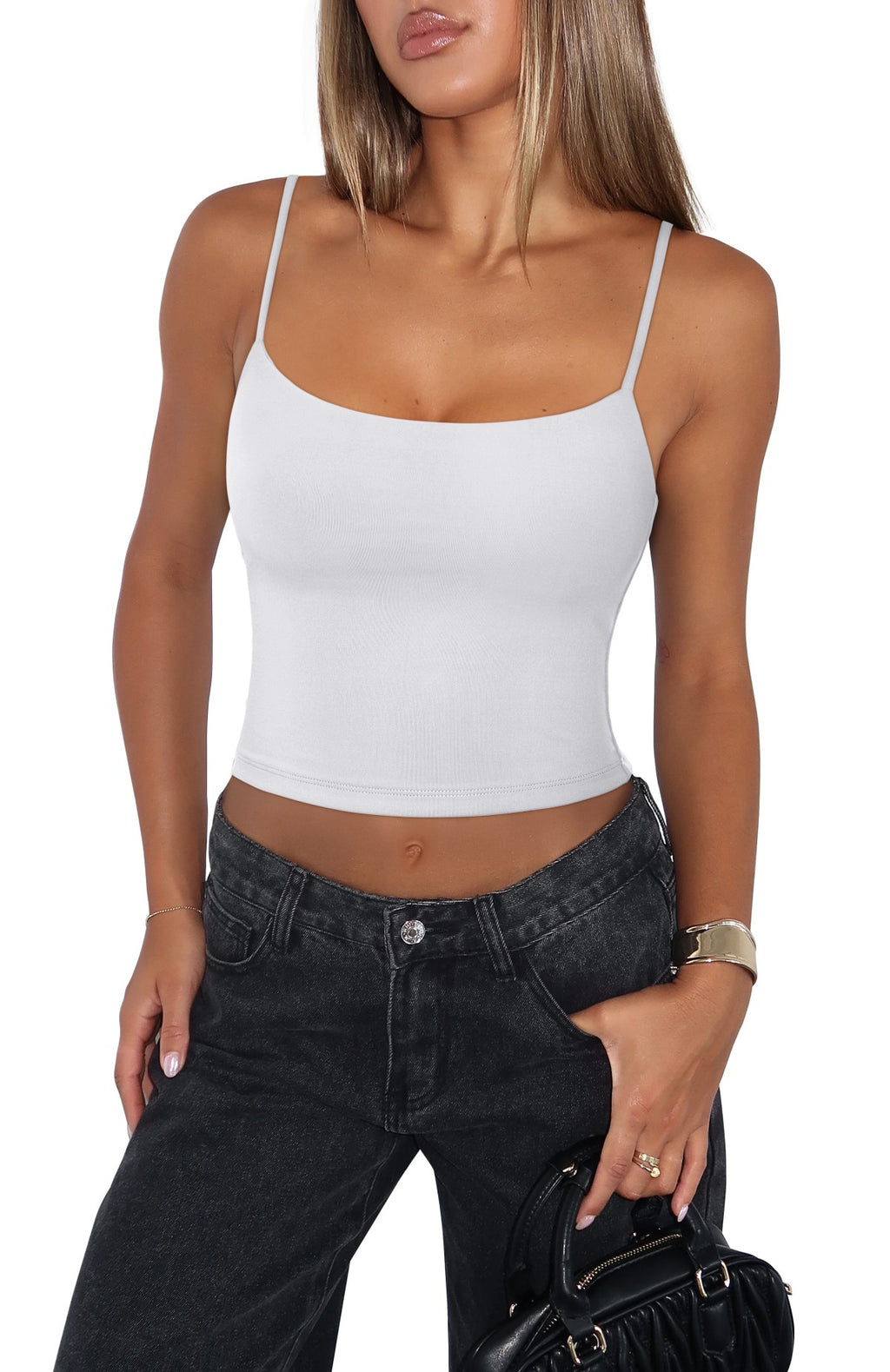 Adjustable Spaghetti Strap Seamless Camisole Crop Tops