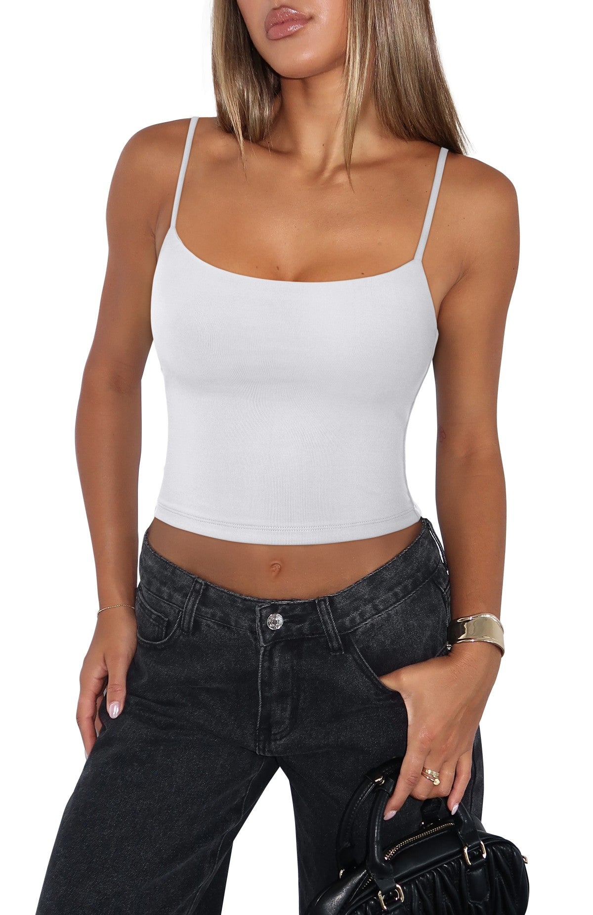 Adjustable Spaghetti Strap Seamless Camisole Crop Tops