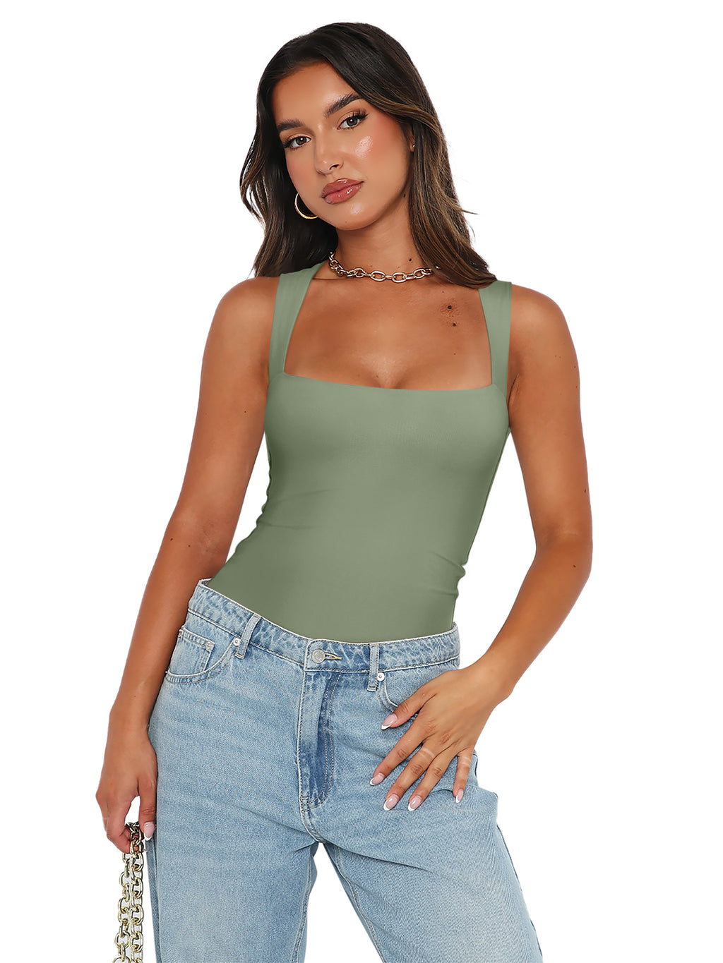 Fantasy Waves Square Neck Bodysuit