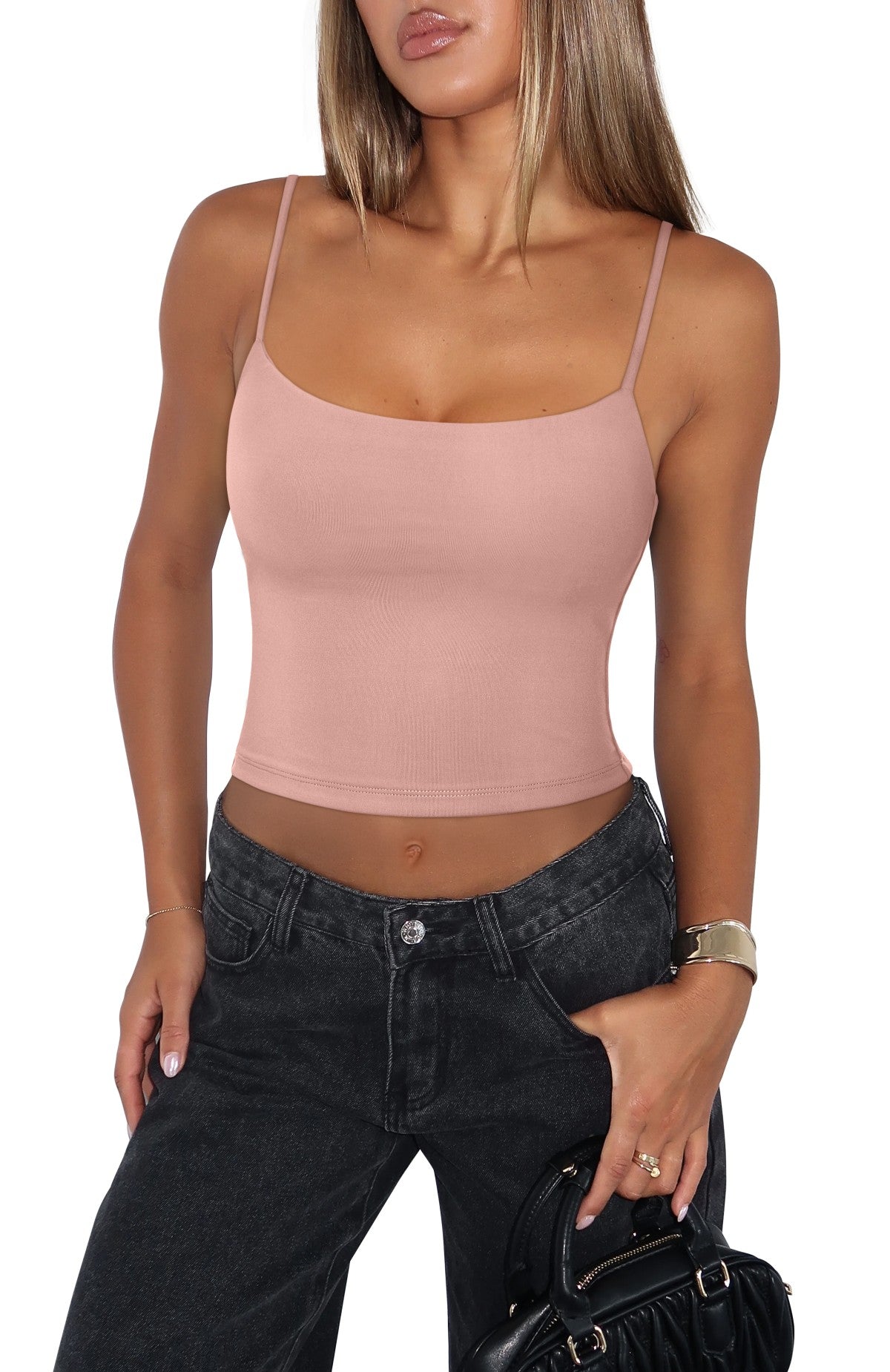 Adjustable Spaghetti Strap Seamless Camisole Crop Tops