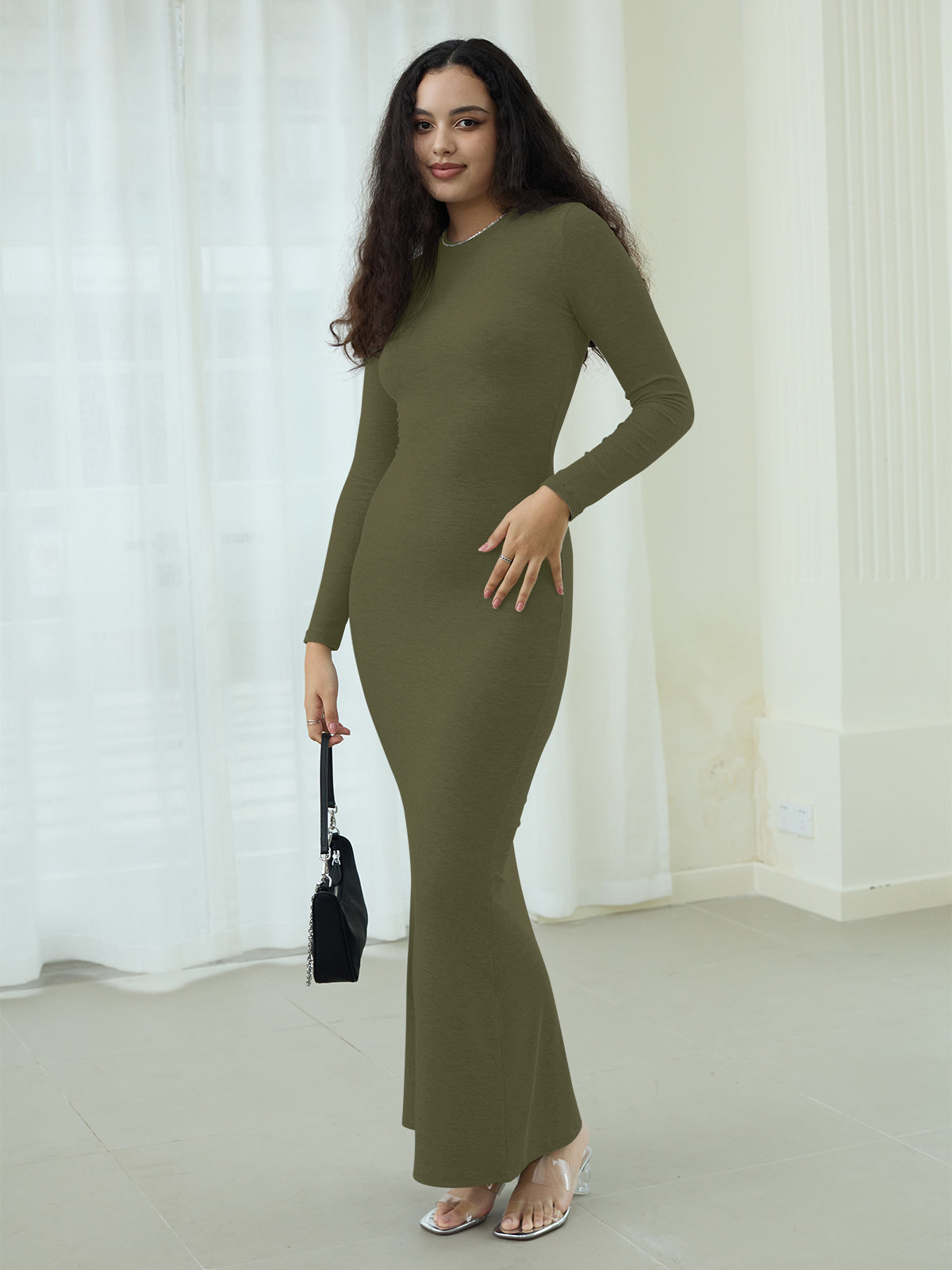 Minimalist Long Sleeve Mermaid Dress