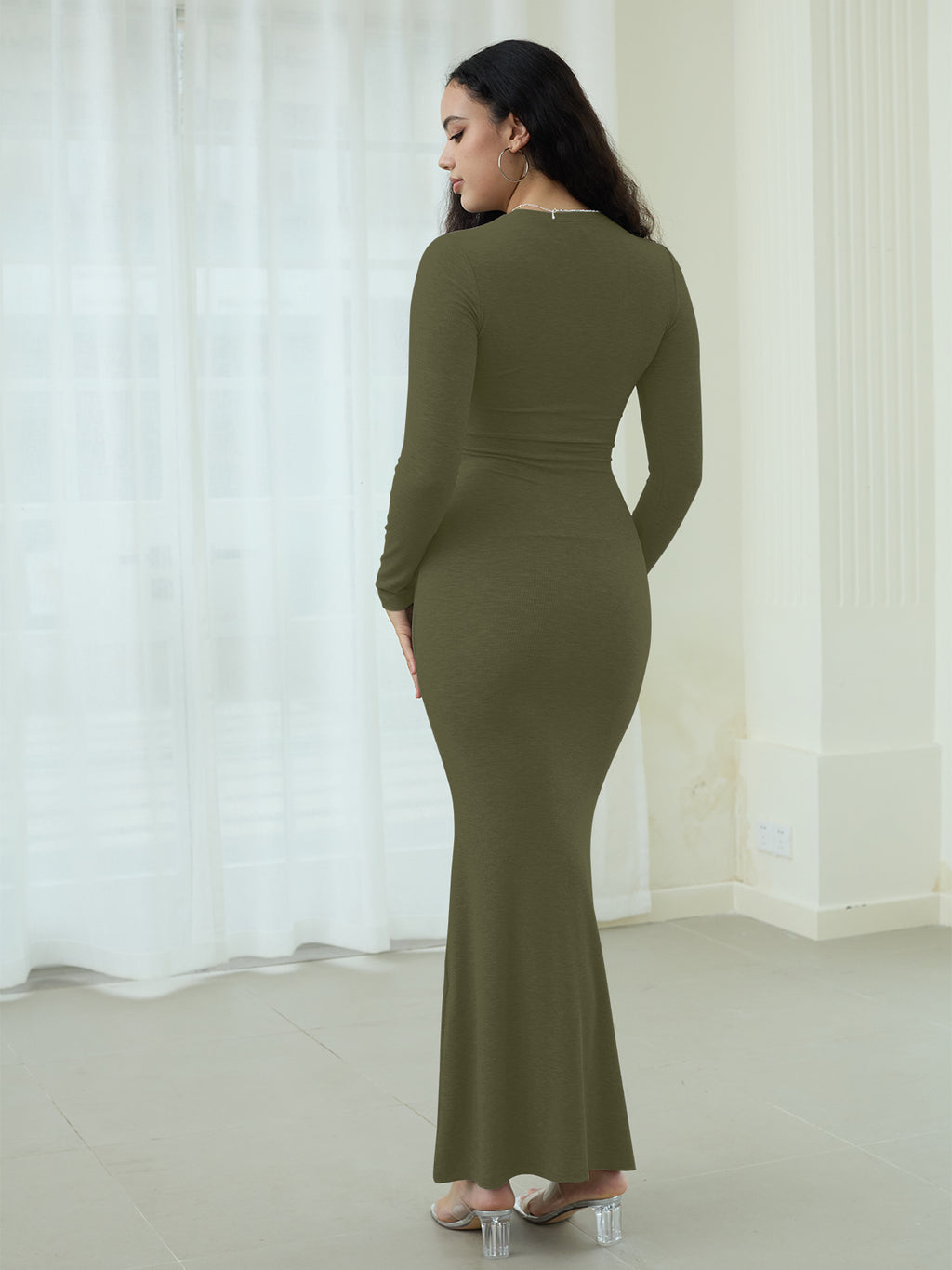 Minimalist Long Sleeve Mermaid Dress