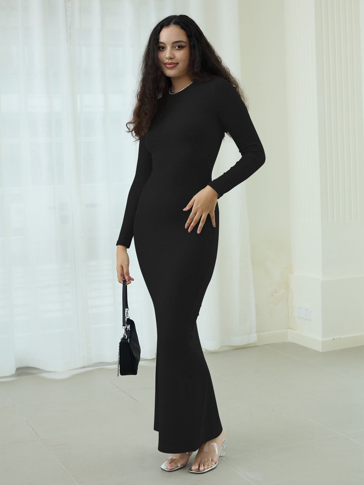 Minimalist Long Sleeve Mermaid Dress
