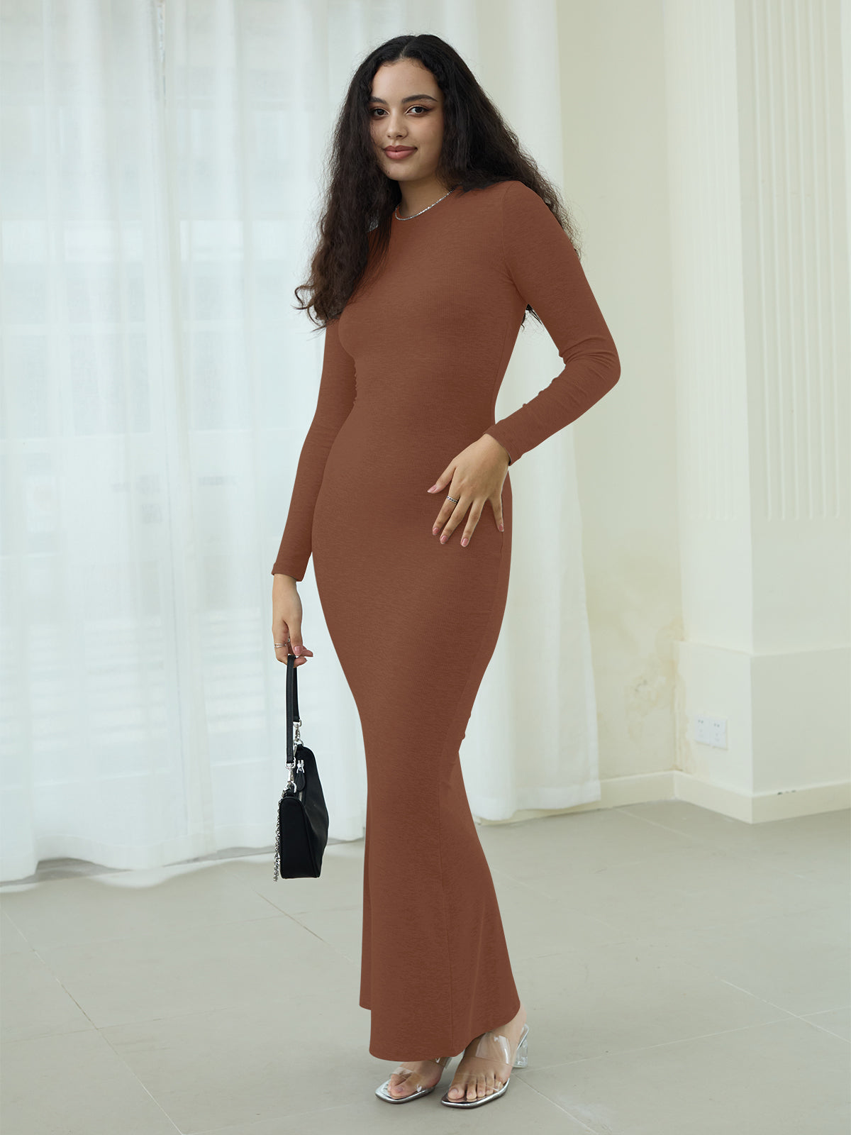 Minimalist Long Sleeve Mermaid Dress