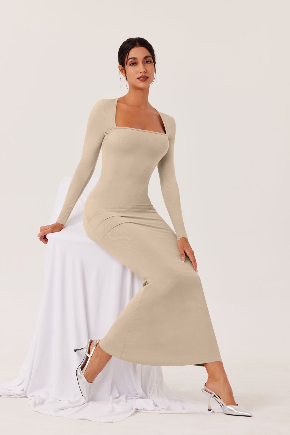 Enchanted Forest Square Neck Mermaid Dress