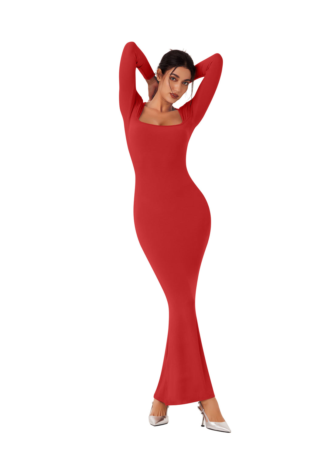 Enchanted Forest Square Neck Mermaid Dress